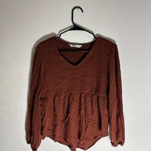 Sonoma Women's Chocolate V-Neck Blouse